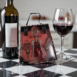 Fashion Wine Set with Red Accents